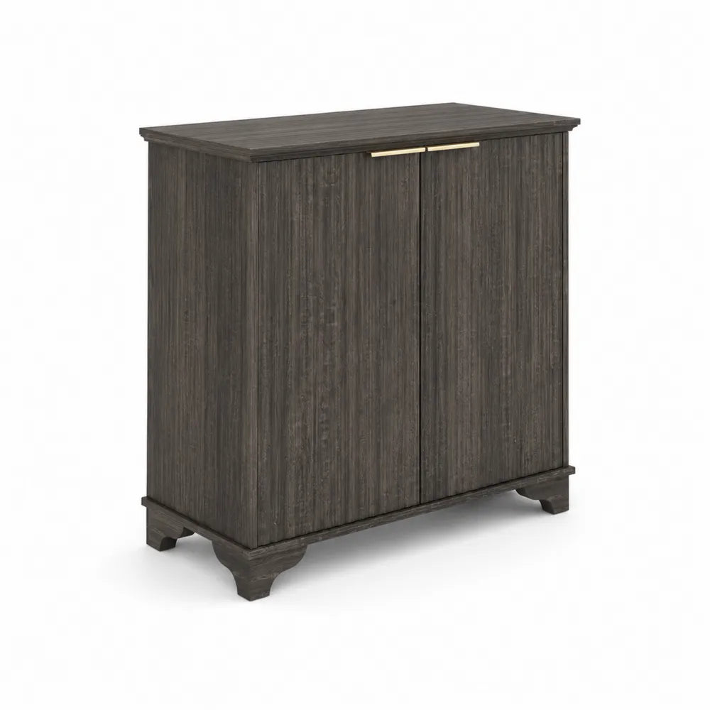 Schrank mit Doppeltür Dunkelgrau Holz 80x40x100cm