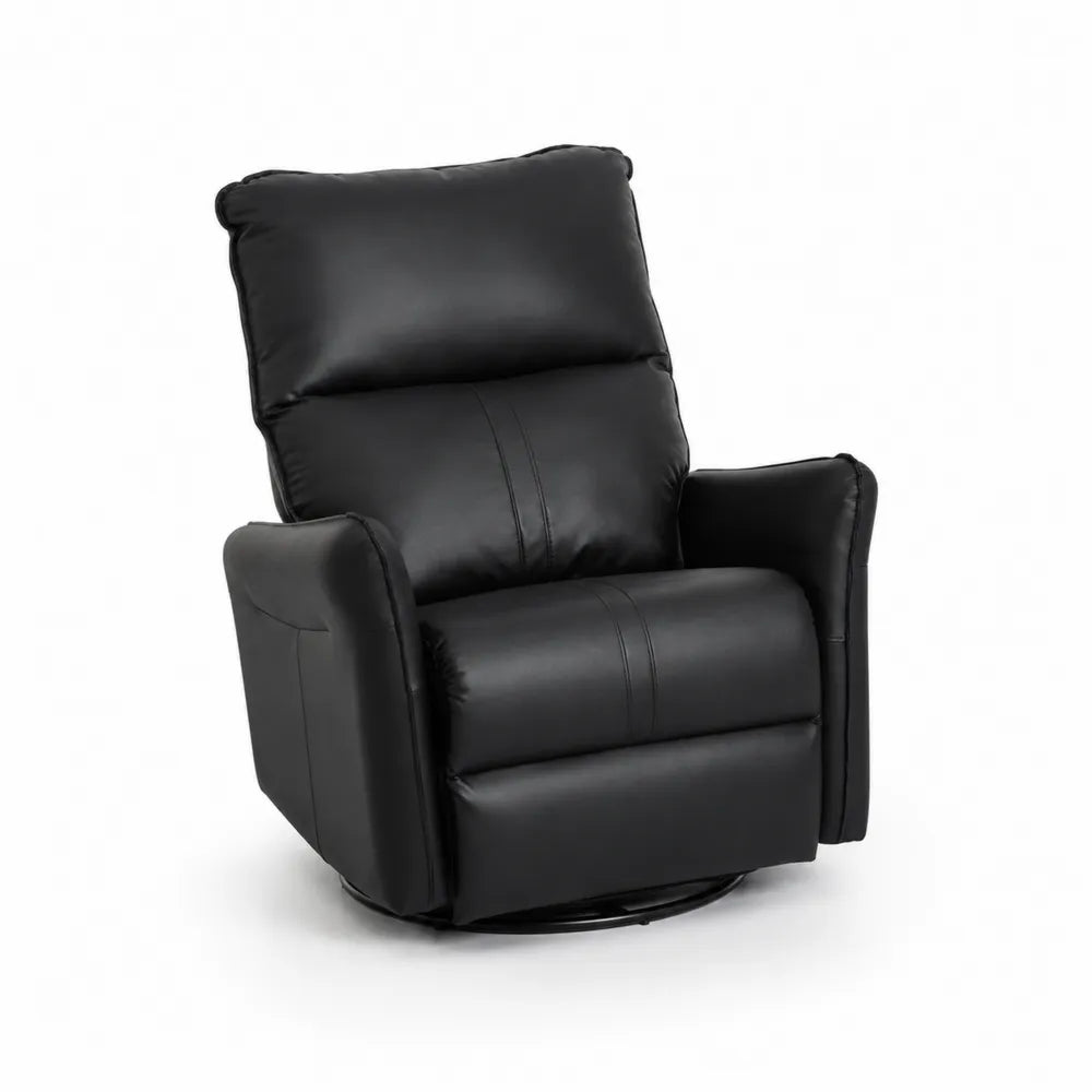 Schwarz Relaxsessel Leder Verstellbar 360° Drehbar