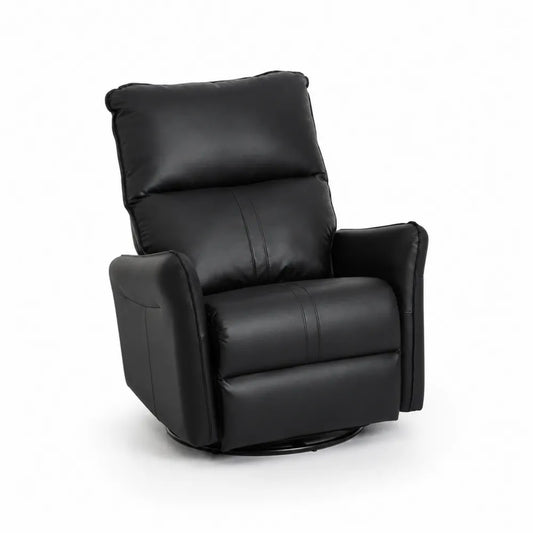 Schwarz Relaxsessel Leder Verstellbar 360° Drehbar