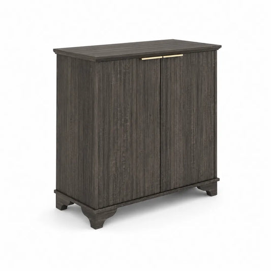 Schrank mit Doppeltür Dunkelgrau Holz 80x40x100cm